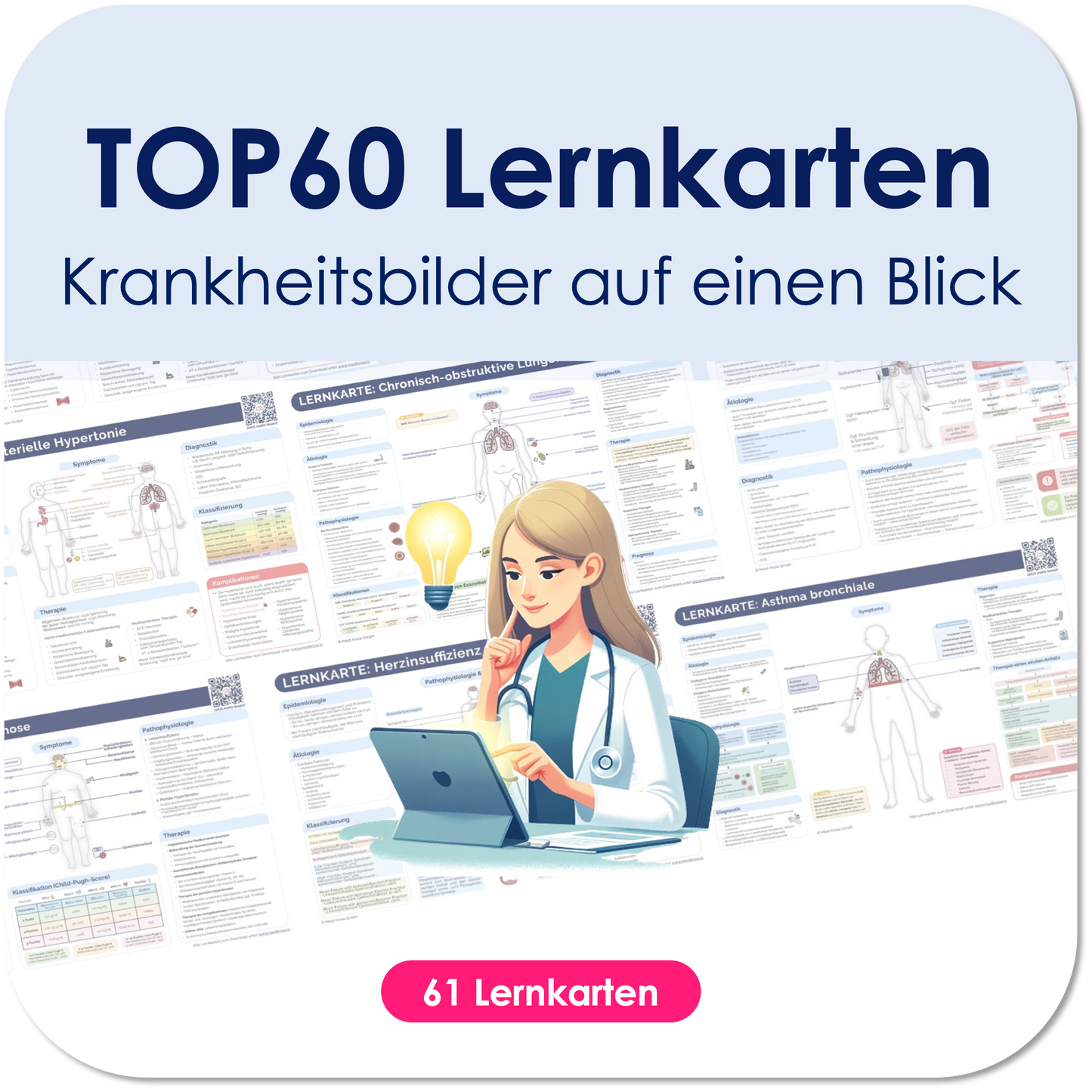 TOP 60 Lernkarten - Krankheitsbilder auf einen Blick