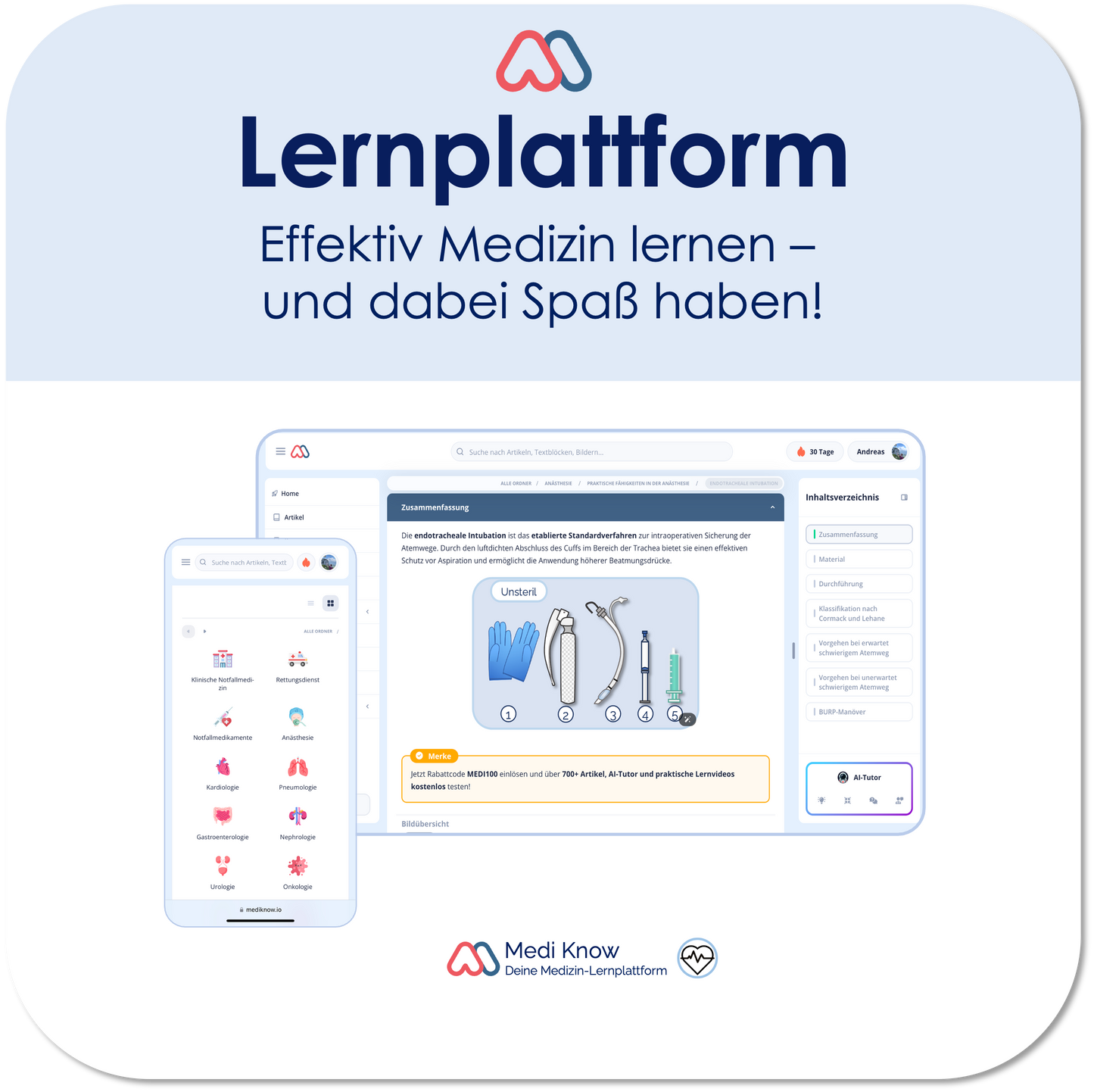 Medi Know Lernplattform - Informationen