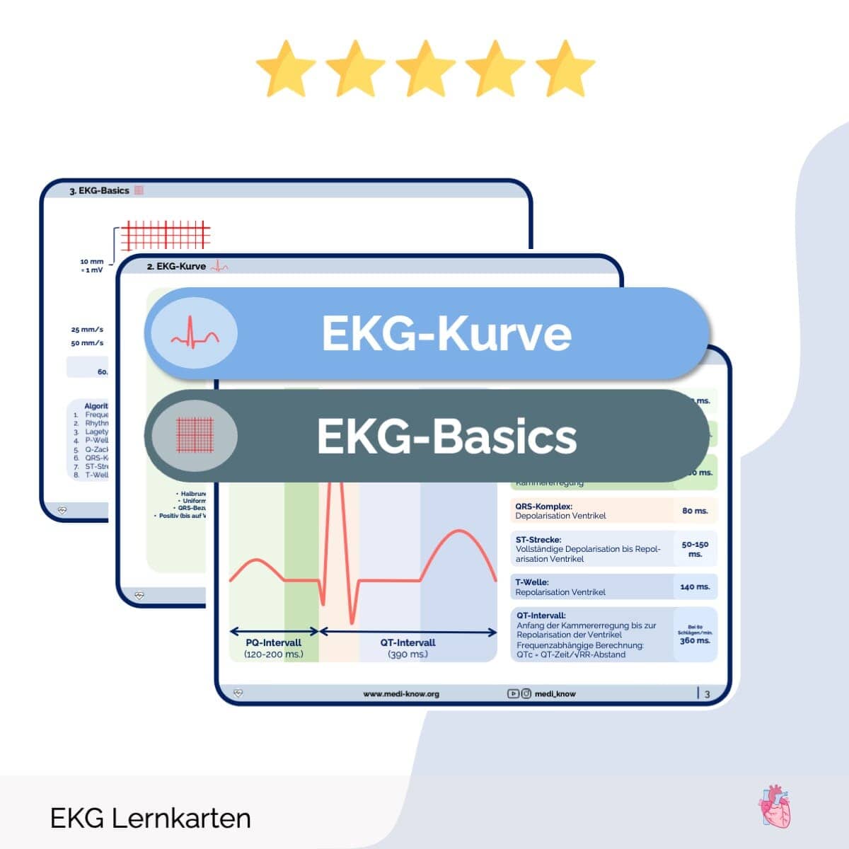 EKG-Lernkarten Übersichten Medi Know