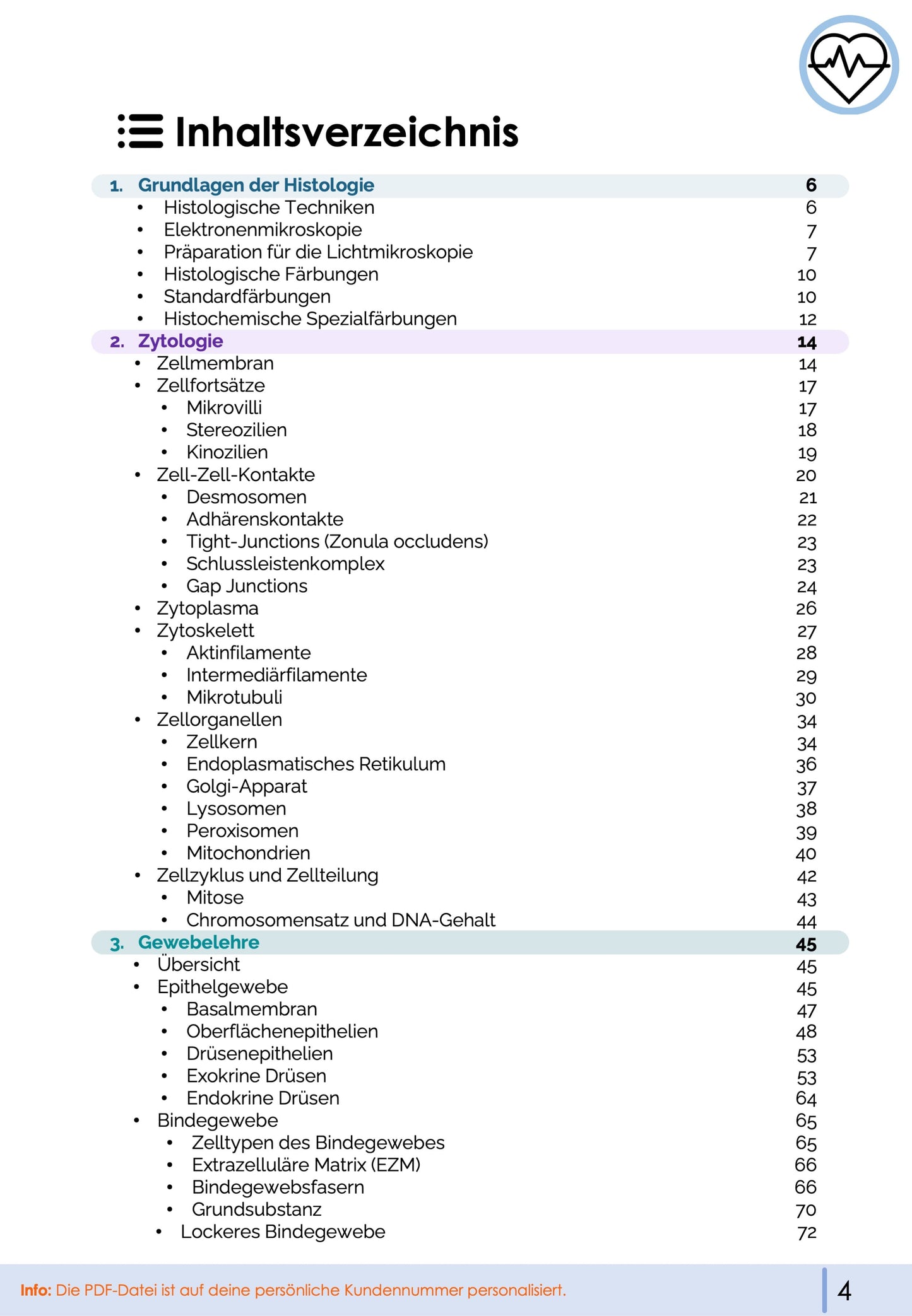 Histologie-Skript - Zytologie und Gewebelehre