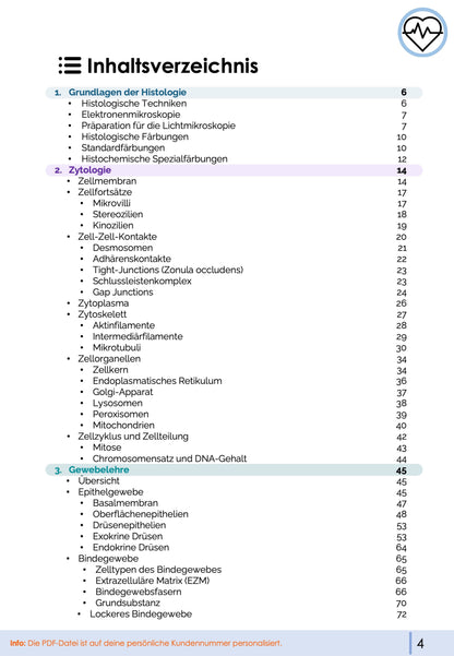 Histologie-Skript - Zytologie und Gewebelehre