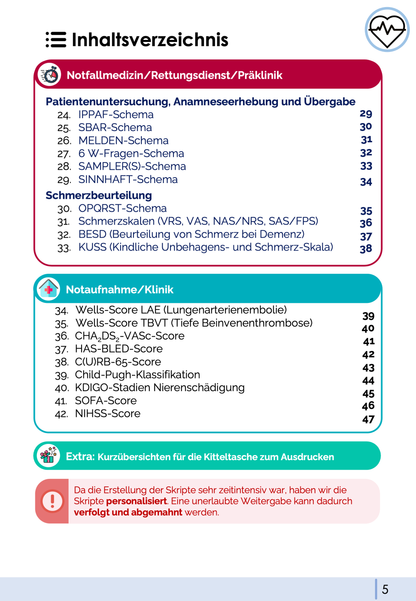 Schemata & Scores - Rettungsdienst & Notaufnahme