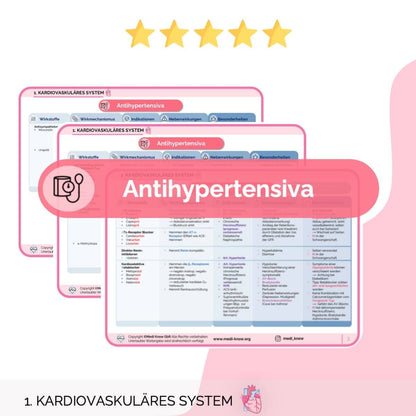 Kardiovaskuläres System – Pharma-Lernkarten Übersichten Medi Know 